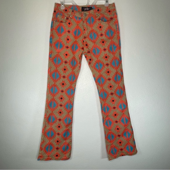 Fallon Taylor Ranch Aztec Flare Bootcut Jeans Southwest girls size 14 - Picture 7 of 10